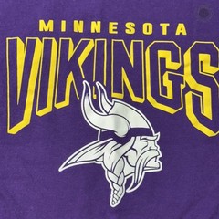 NFL Minnesota Vikings Team Apparel Tee Mens Medium Purple Yellow Crewneck