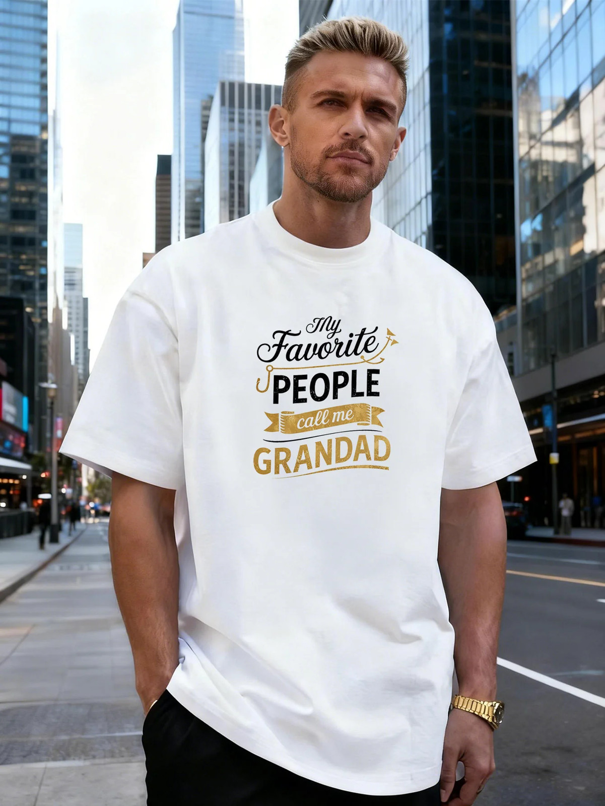 Letter Graphic 100% Cotton Men’s T-Shirt, Suitable for Daily Streetwear