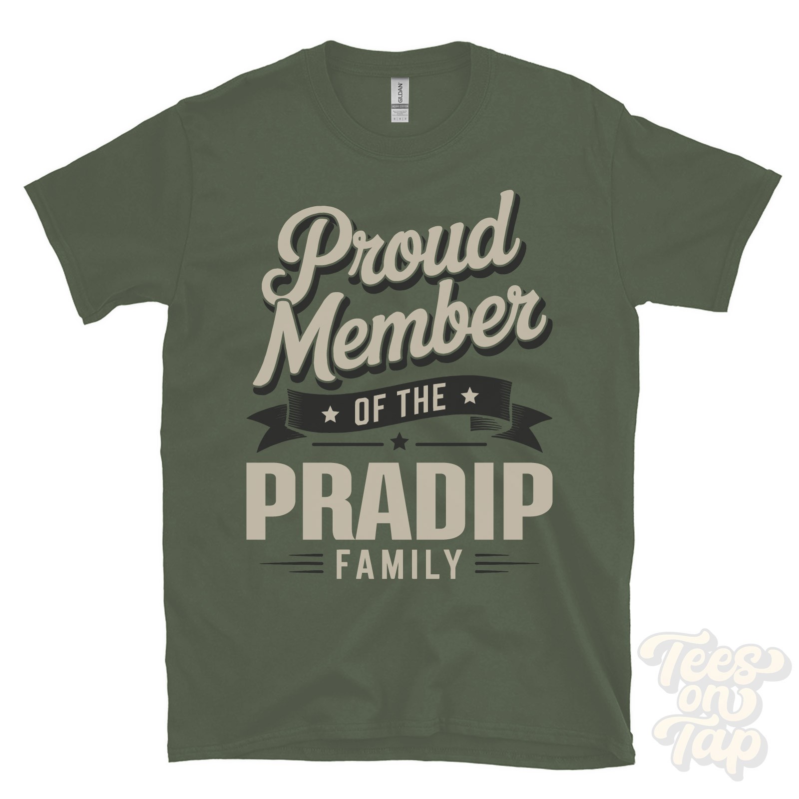 PROUD MEMBER OF THE PRADIP FAMILY T-SHIRT surname last name heritage ancestry
