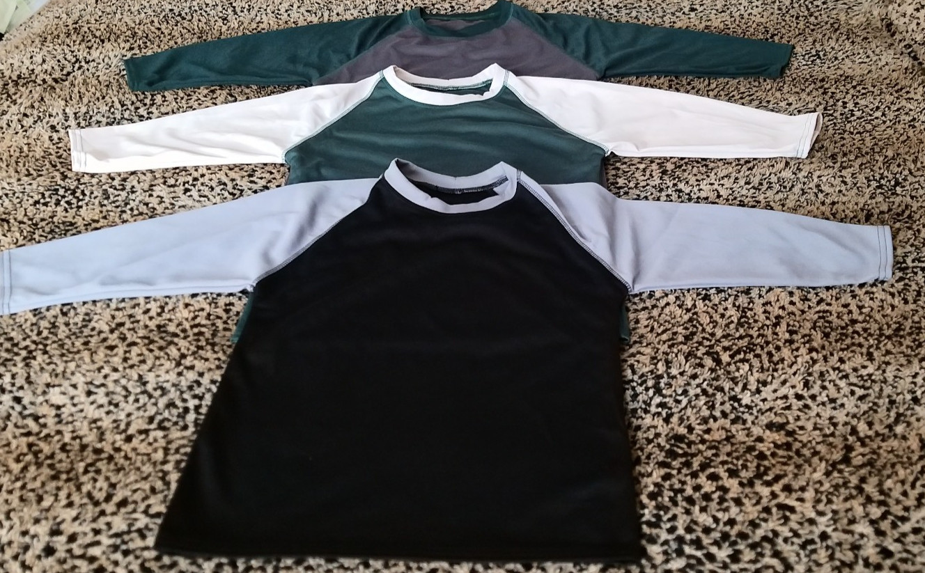 3 Packs Men’s 3/4 Sleeve Crew Neck Raglan Jersey Baseball Tee Shirts Size XS
