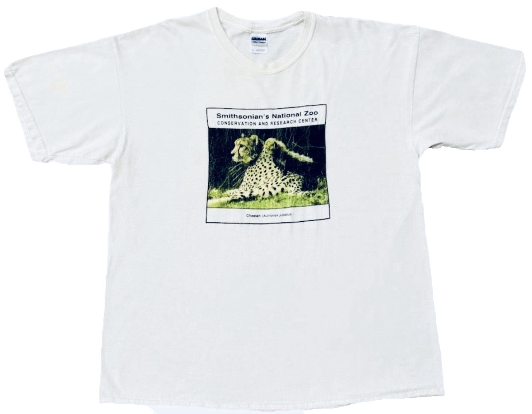 Smithsonian National Zoo Wildlife Cheetah T Shirt White Animal Graphic Tee XL gallery