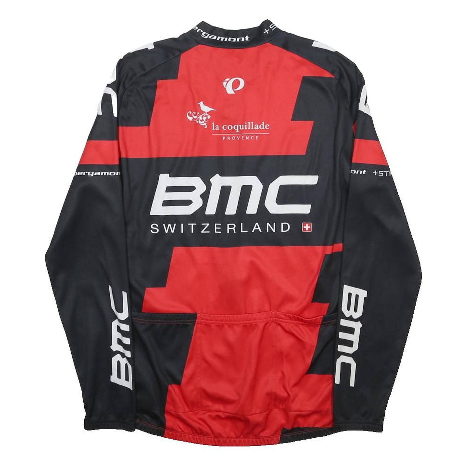 PEARL IZUMI Mens Black & Red BMC Switzerland Cycling Jersey L Long Sleeve Crew gallery