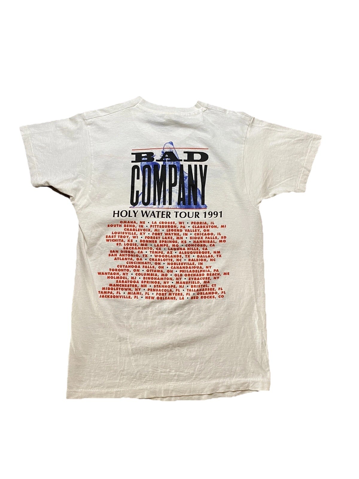Vintage Bad Company Band T Shirt Holy Water Tour 1991 USA Made Size M Rare gallery