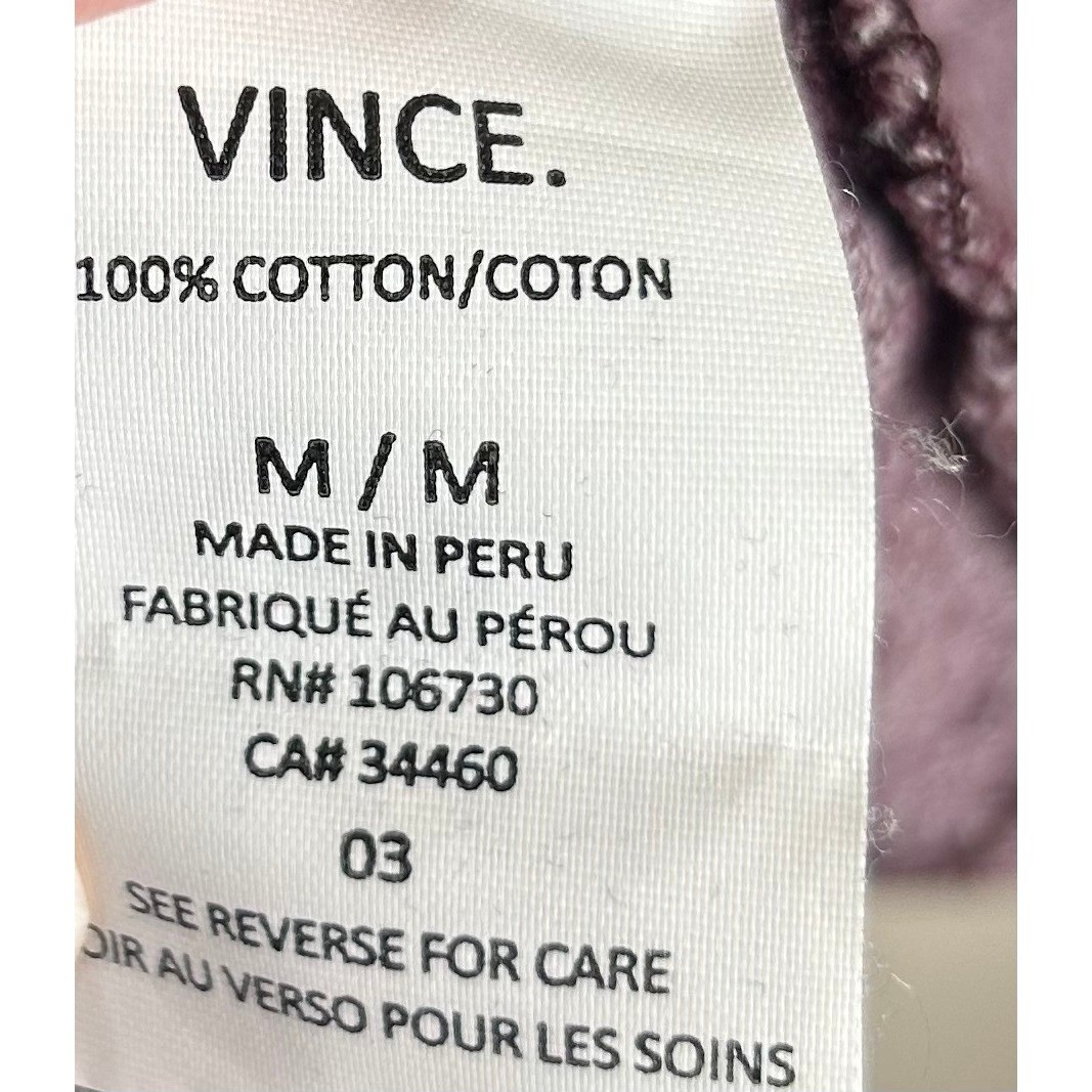 Vince Marled Burgundy Raglan Baseball T Shirt Mens M Colorblock L/S Cotton Comfy gallery