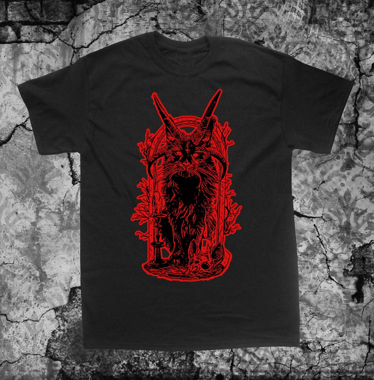 Occult Shirt - Cat Punk grunge gothic pentagram Halloween boho nature baphomet gallery