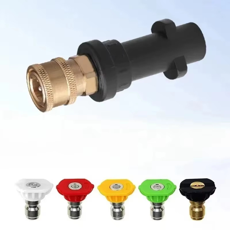 Karcher K2 – K7 High Pressure Washer Adapter with 5 – Color Nozzles & Foam Canno