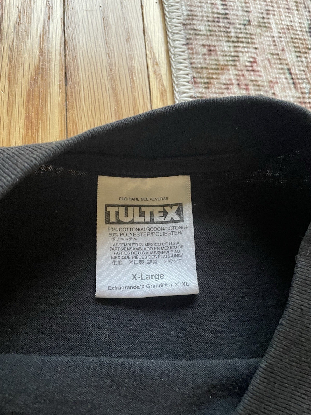 Vintage Slightly Worn In 1990s Tultex Black Blank T-Shirt Size XL gallery