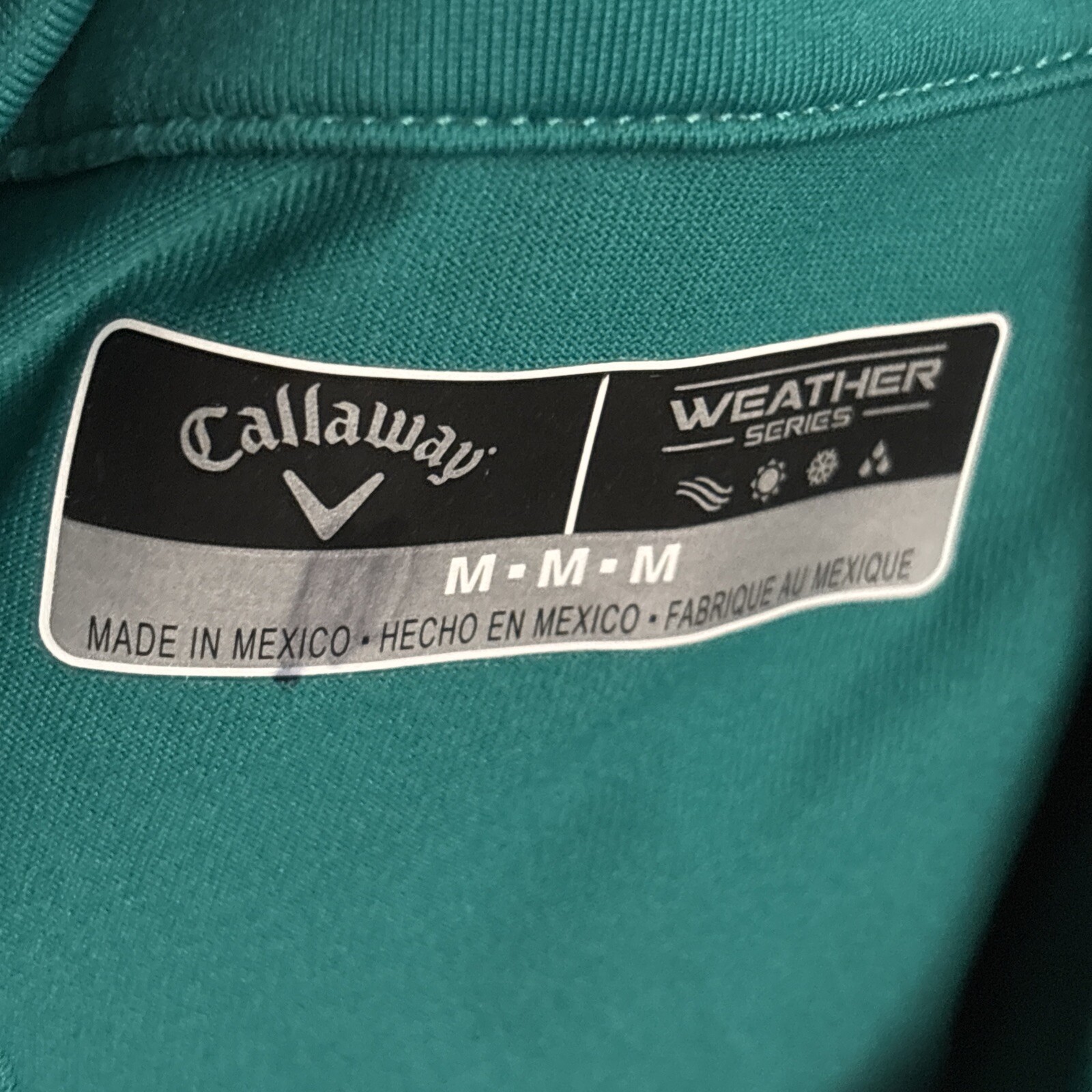 Callaway Shirt Mens Medium Green Performance Weather Series Long Sleeves 1/4 Zip gallery