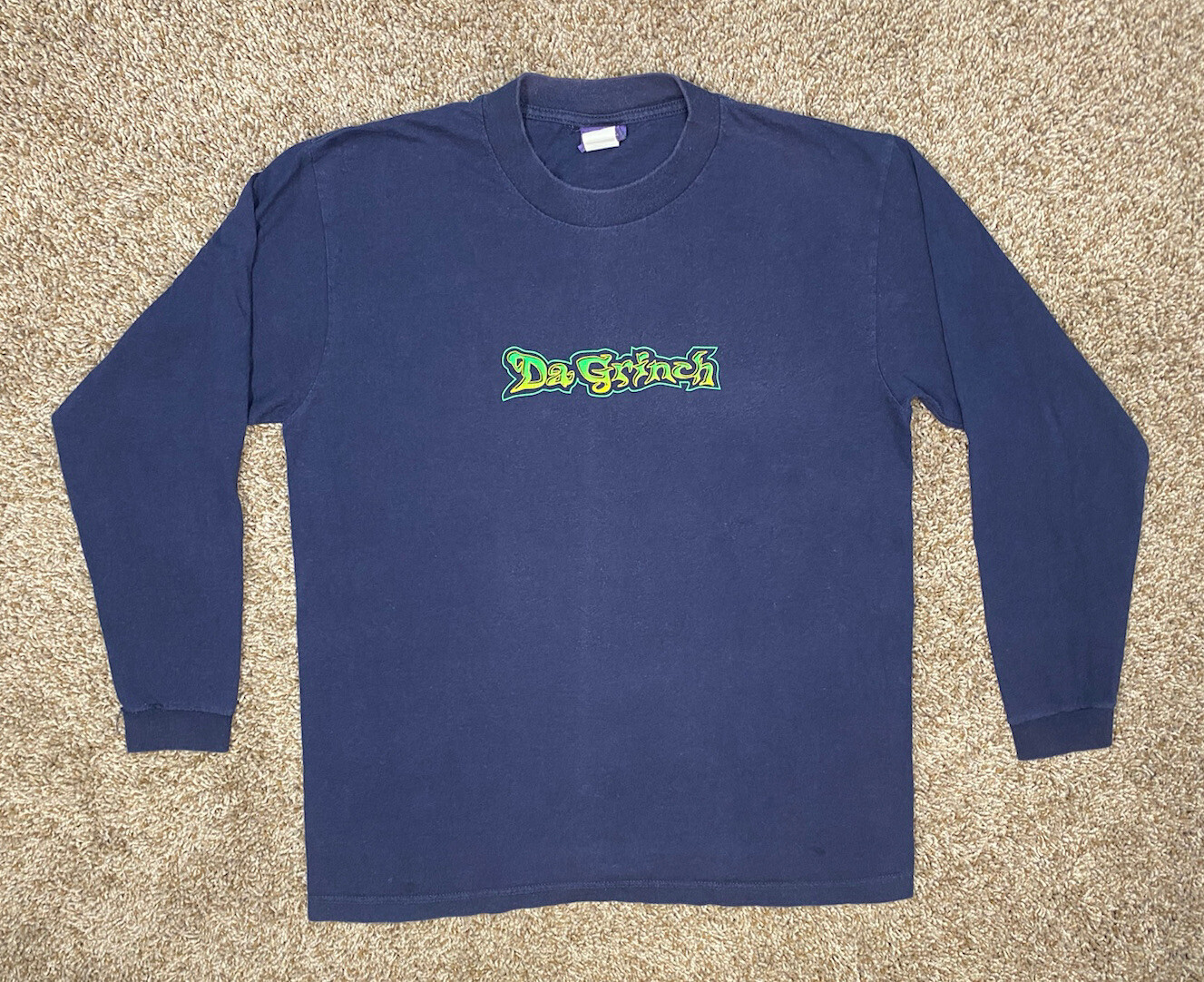 The Grinch Shirt Sz Large Jim Carrey Da Grinch Big Face Movie Promo 2 Sided 2000 gallery