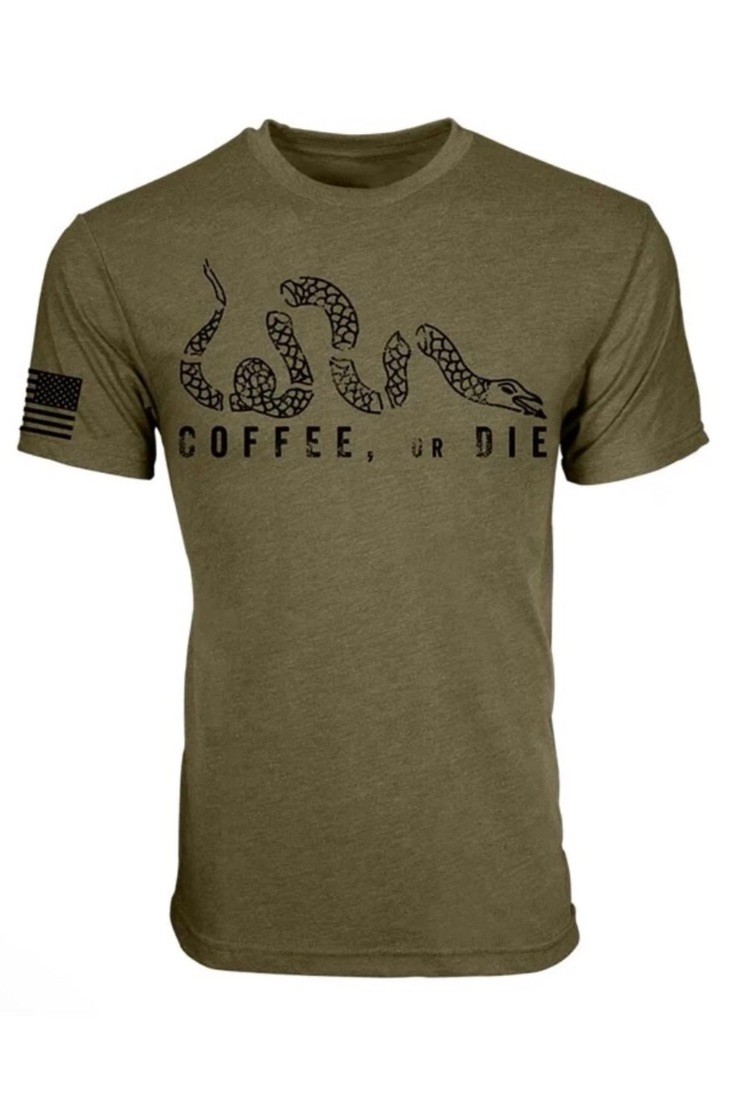 Black Rifle Coffee Company Coffee or Die T-Shirt Snake Military Green Size M gallery