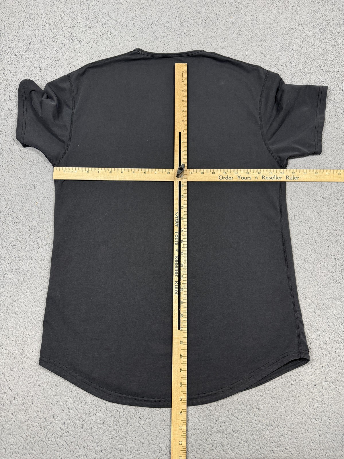 BYLT Drop Cut LUX Shirt Mens Large Black Short Sleeve Curved Hem Tagless Tee gallery