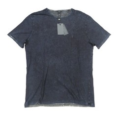 John Varvatos Oiled Blue Multi-Layer Dye Process Peace Sign Crew-Neck T-Shirt