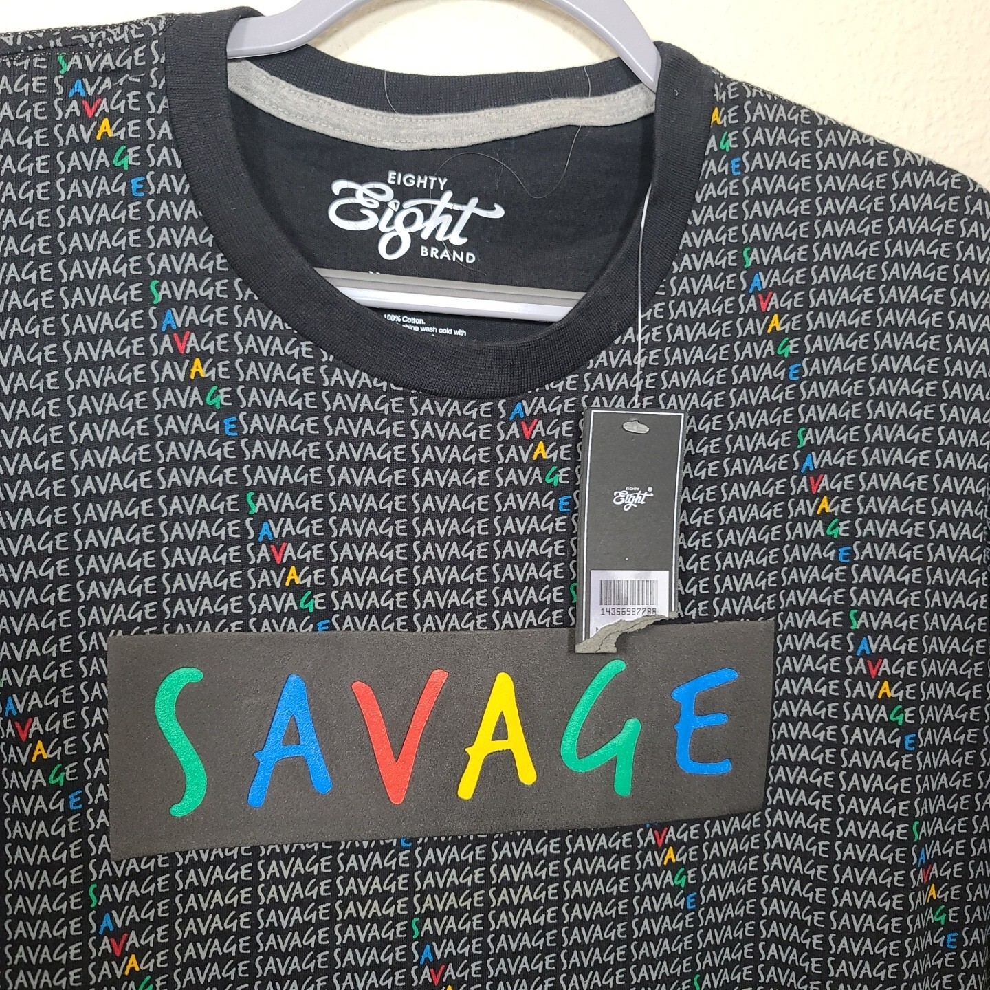 NEW Eighty Eight Brand Men's "Savage" T-Shirt Size XL Short Sleeve Black Multi gallery