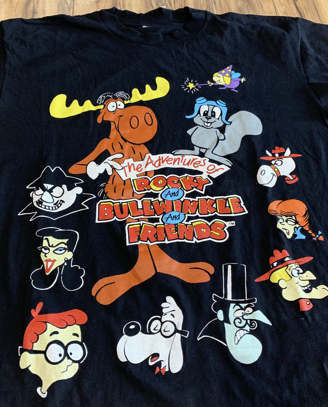 1993 The Adventures Of Rocky & Bullwinkle Friends T-Shirt GC2254