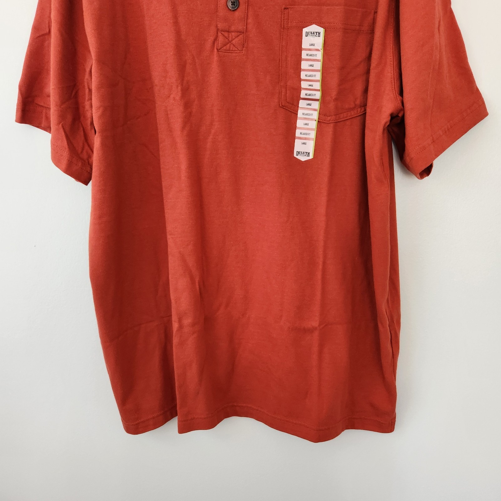 Duluth Trading Henley Shirt Men's L Orange Longtail T Outdoors Workwear Sturdy gallery