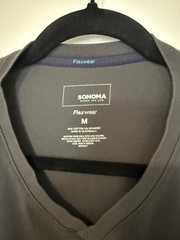 SONOMA MENS GRAY SOLID VNECK TSHIRT SIZE MEDIUM