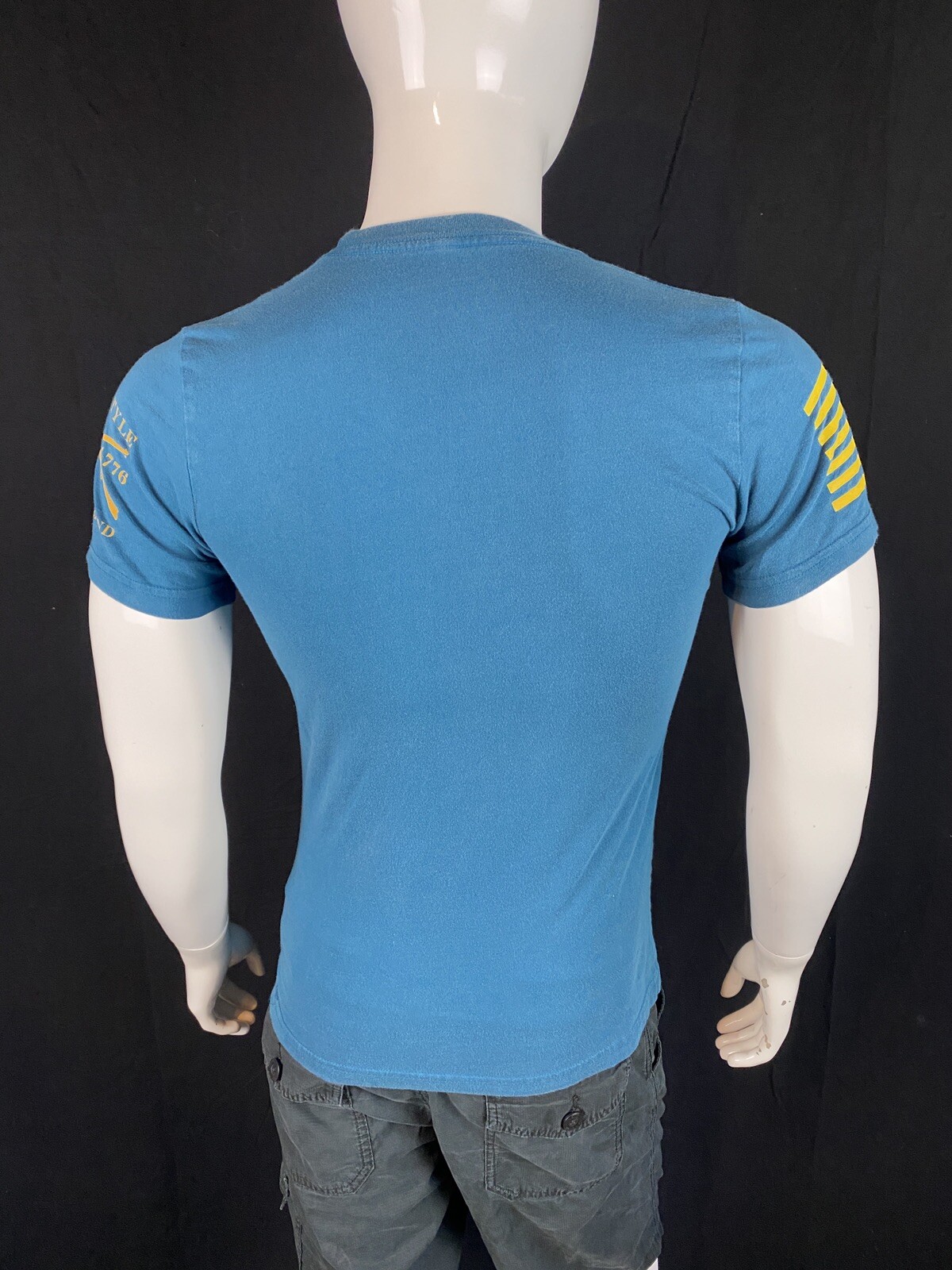 Grunt Style "Fly Atomic Airlines" Blue Front Graphic T Shirt, Men's Size Small gallery