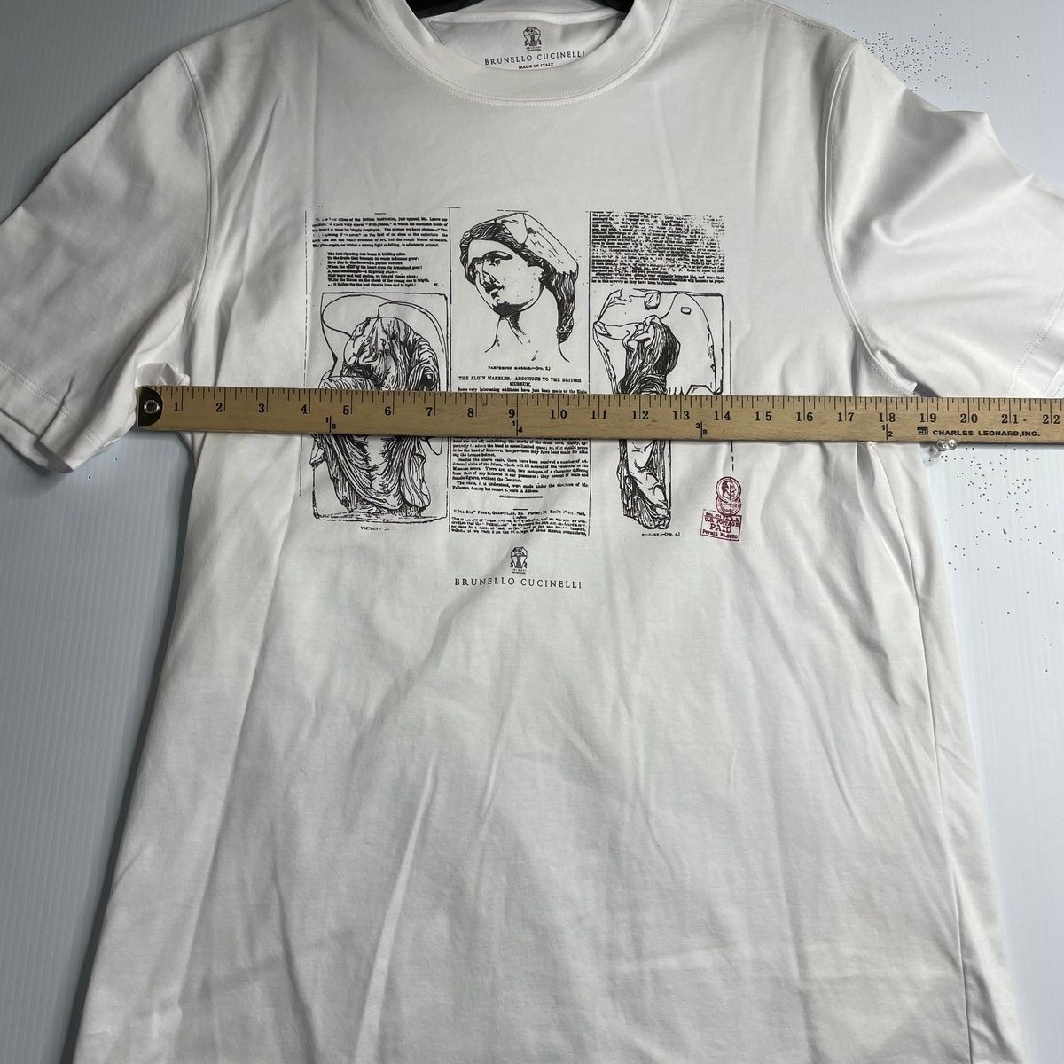BRUNELLO CUCINELLI Printed Short Sleeve Shirt Men's Size M White gallery