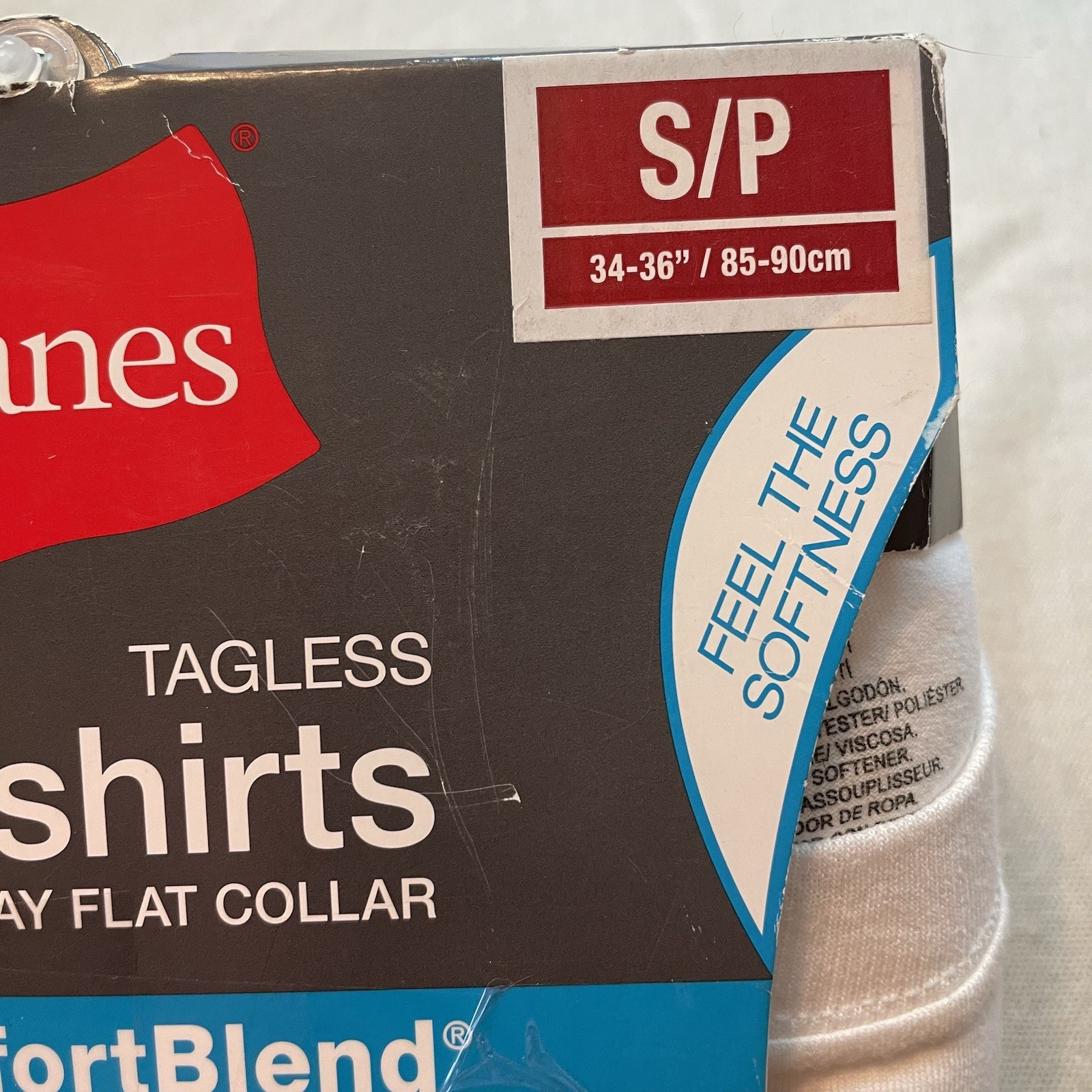 S Hanes T-Shirts 3 Pack Comfort Blend Tagless Lay Flat Collar White Gray Black gallery