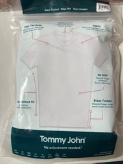 NEW TOMMY JOHN Cotton Basics Crew Neck T Shirt White 2XL 2 Pack Stay Tucked