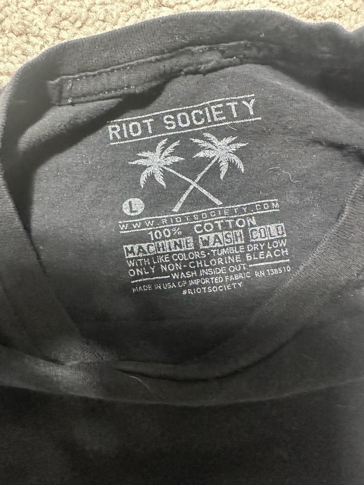 Riot Society Bangkok Thailand Graphic T-Shirt Black Size Large gallery
