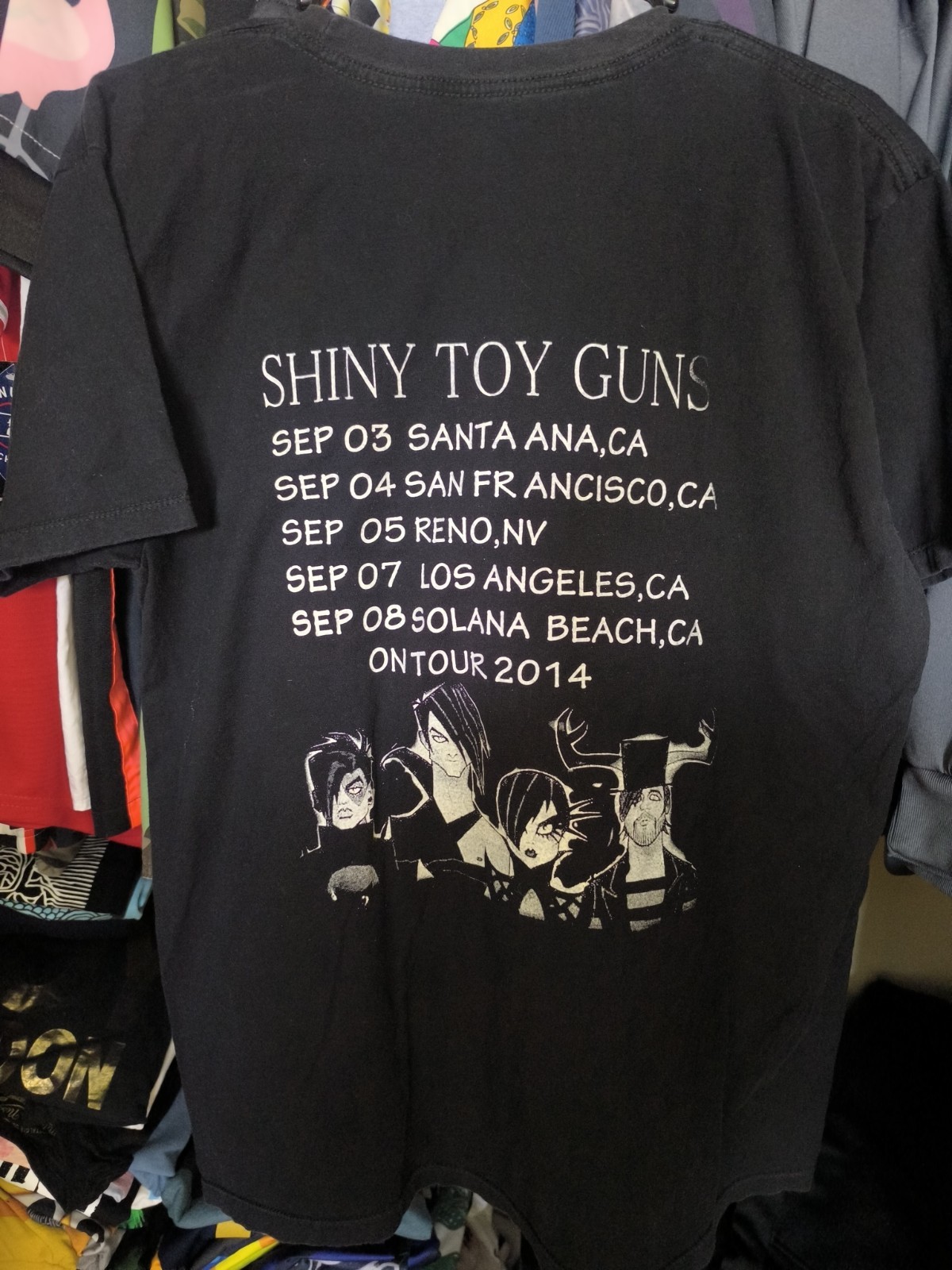 Shiny toy guns indie rock post punk 2014 tour double sided concert tee shirt s/m gallery