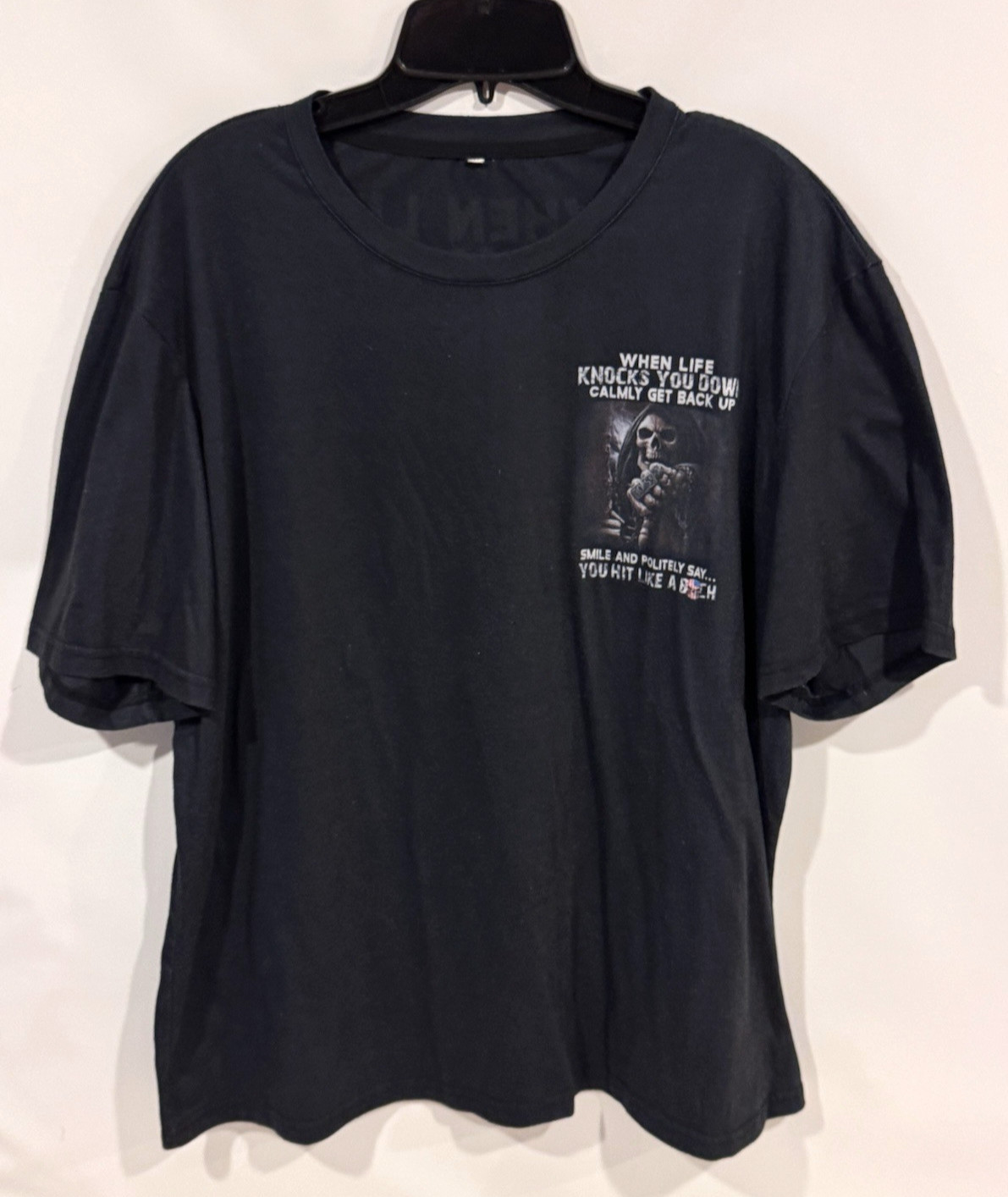 When Life Knocks You Down, Calmly Get Back Up Smile and Politely Say T-Shirt XL gallery
