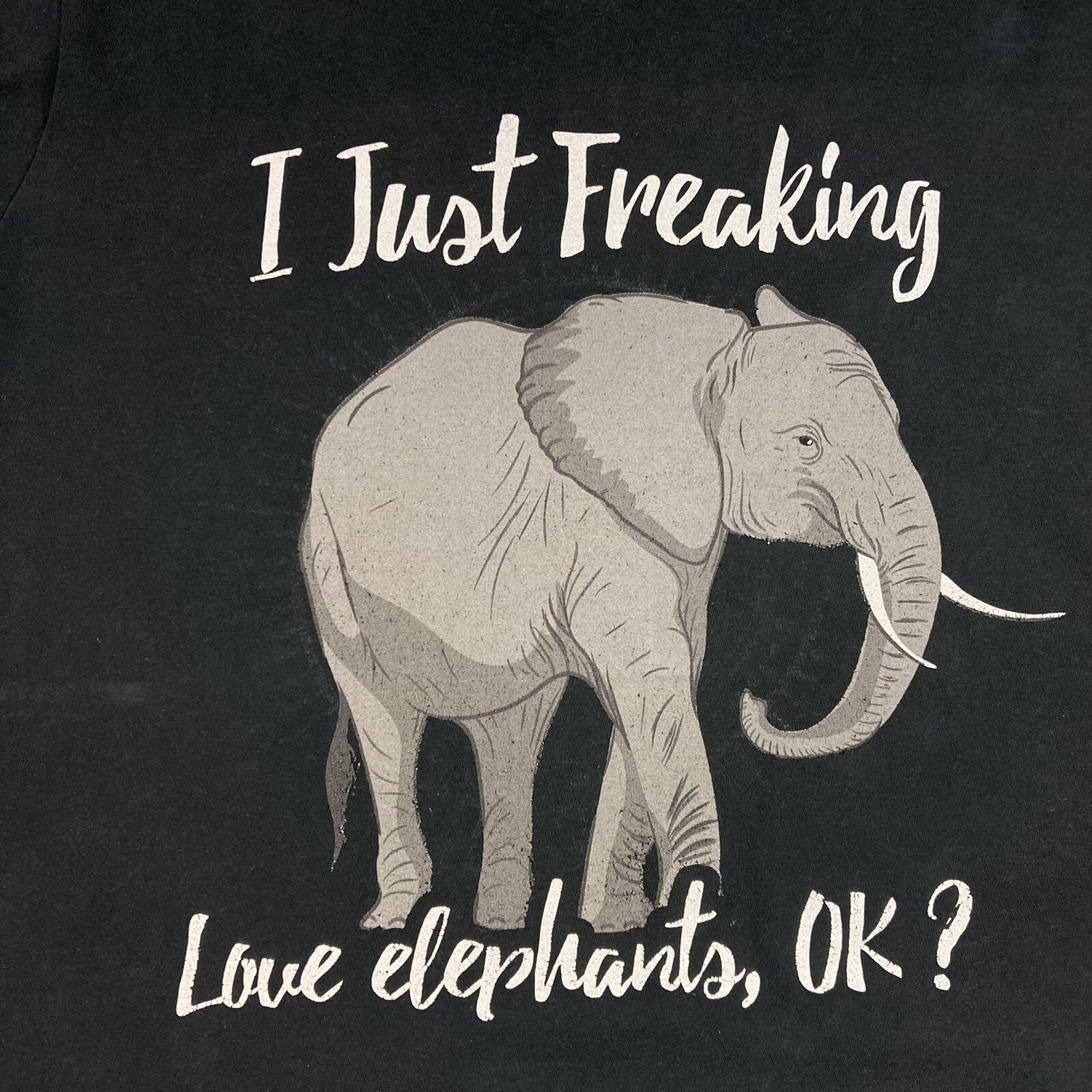 I Just Love Elephants Tee T-Shirt Elephant Short Sleeve Port & Co Ring Spun FADE