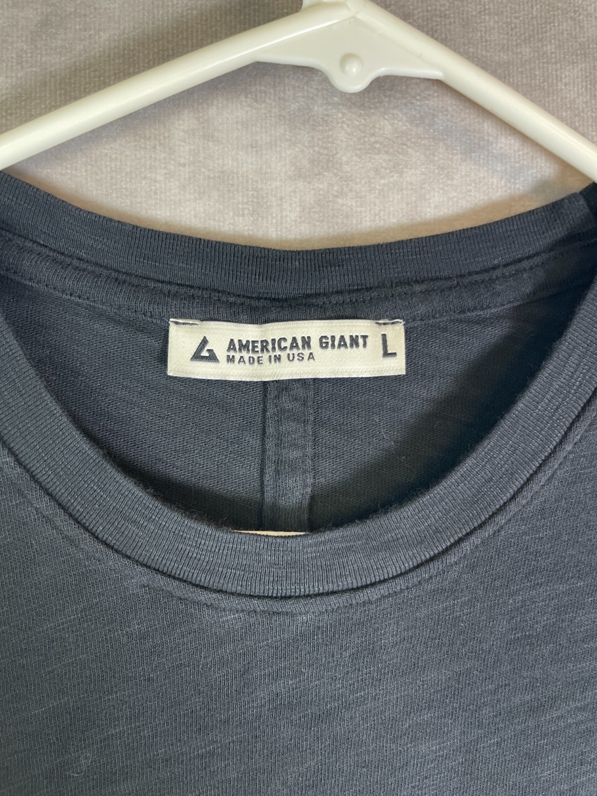 American Giant Shirt Adult Large Black Long Sleeve Plain Tee Cotton Casual USA gallery