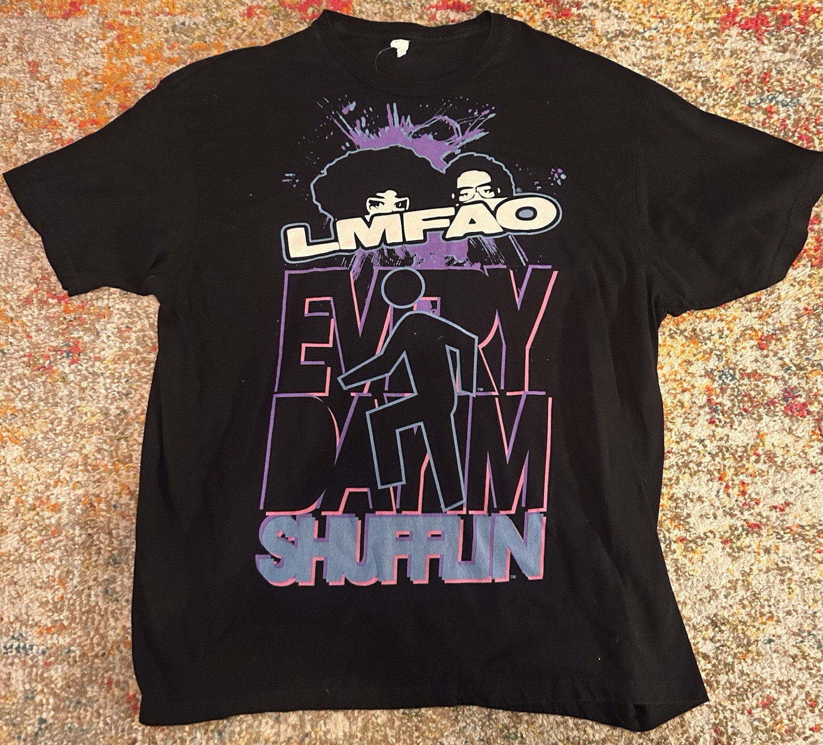 LMFAO Band Rock Party Cotton Unisex T-shirt. Black Size XL.Every Day We Shufflin