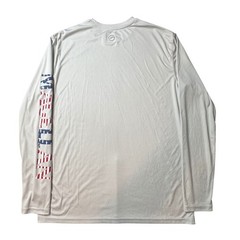 Magellan Shirt Mens M Gray Casting Crew Fish Gear Long Sleeve American Flag Logo