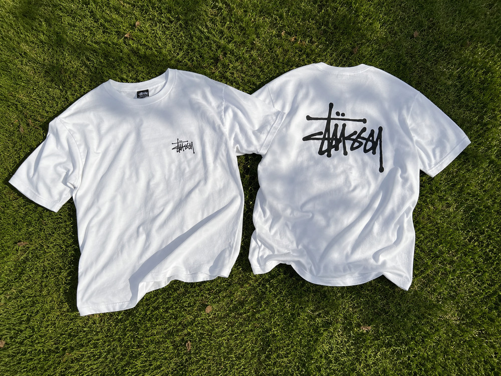 Stussy Basic Logo White Short Sleeve T-Shirt Casual Streetwear Tee Unisex