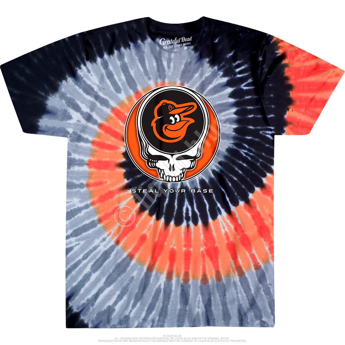 Baltimore Orioles Steal Your Base Tie-Dye T-Shirt — Grateful Dead Collab Style L gallery