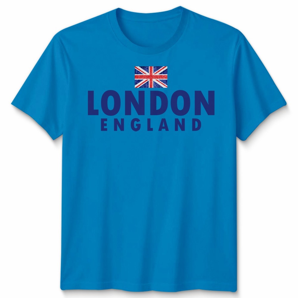 London England Union Jack Flag Cities Travel Mens T-Shirt Womens Tee