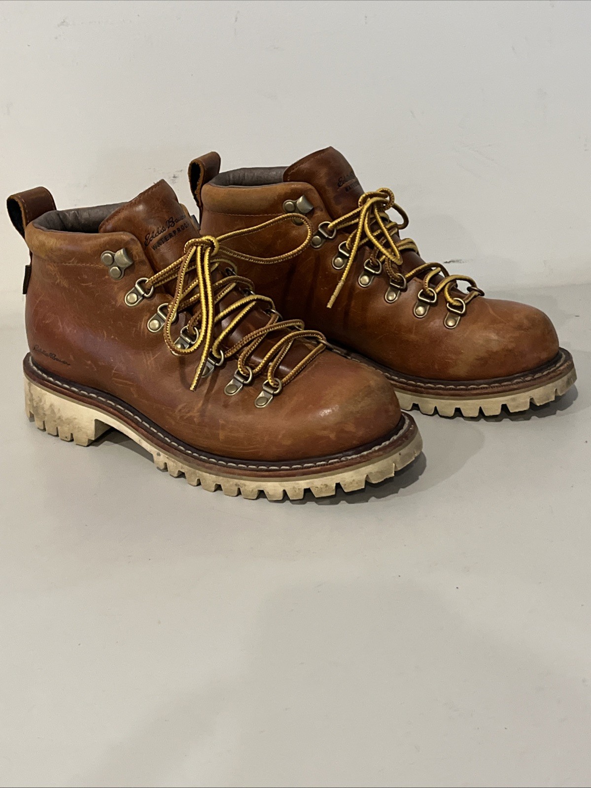 Eddie Bauer K-6 Hiking Boots Waterproof Brown Leather 0047-492 Women’s Size 7.5