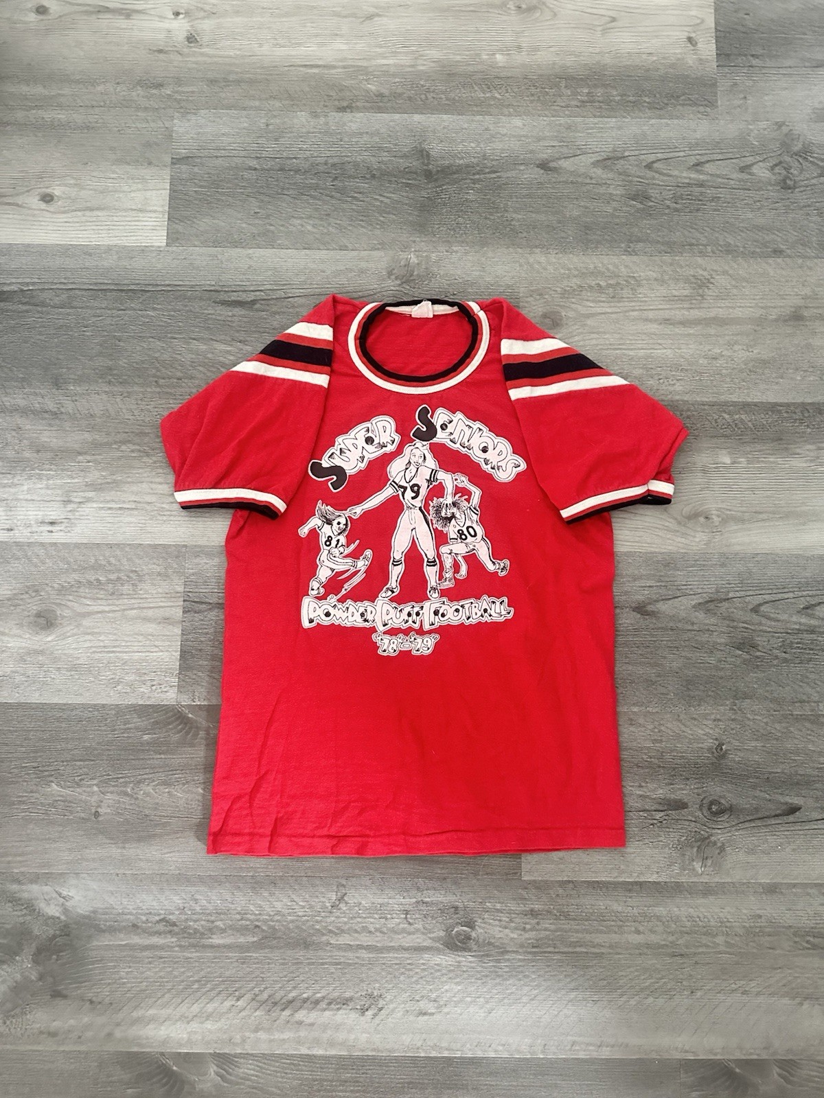 True Vintage 1970s Powder Puff Football Super Seniors Smitty #50 Jersey gallery