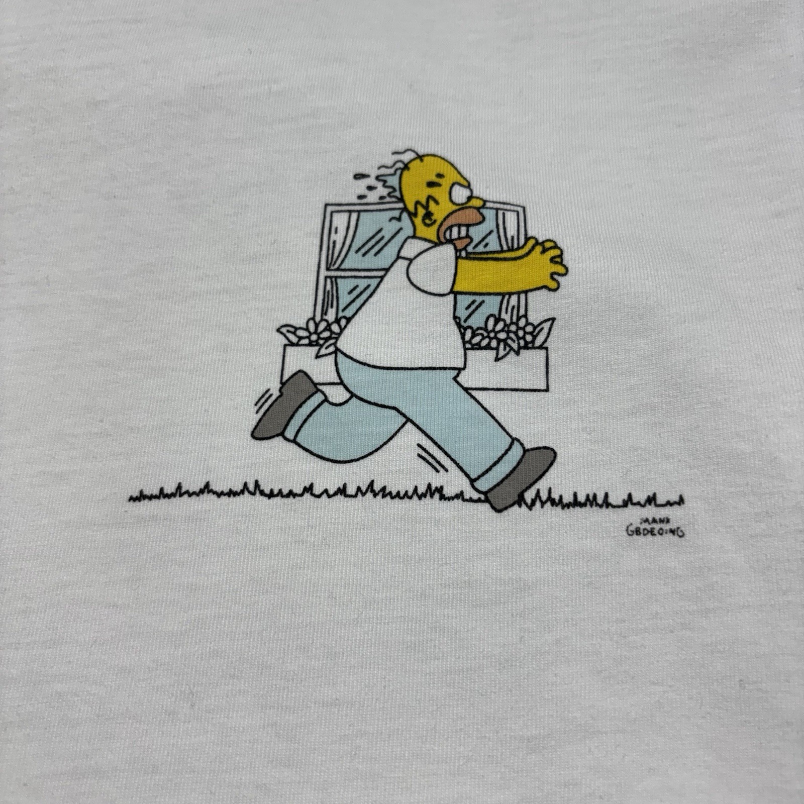 Off-White x The Simpsons Men's White Graphic Crew Neck Tee Shirt Size M gallery