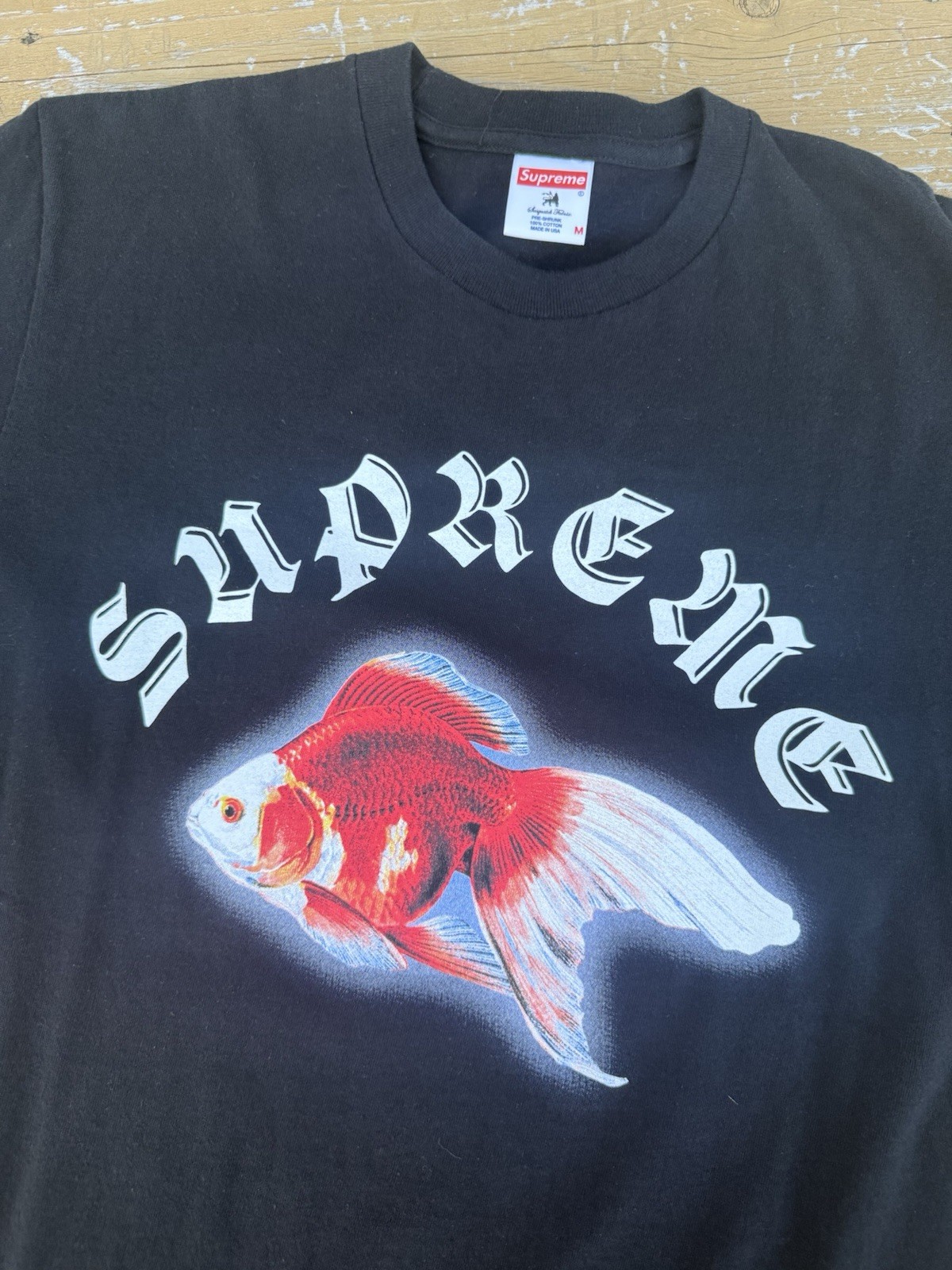 SS16 Supreme x Sasquatchfabrix Goldfish Tee Black size Medium Lightly Used gallery