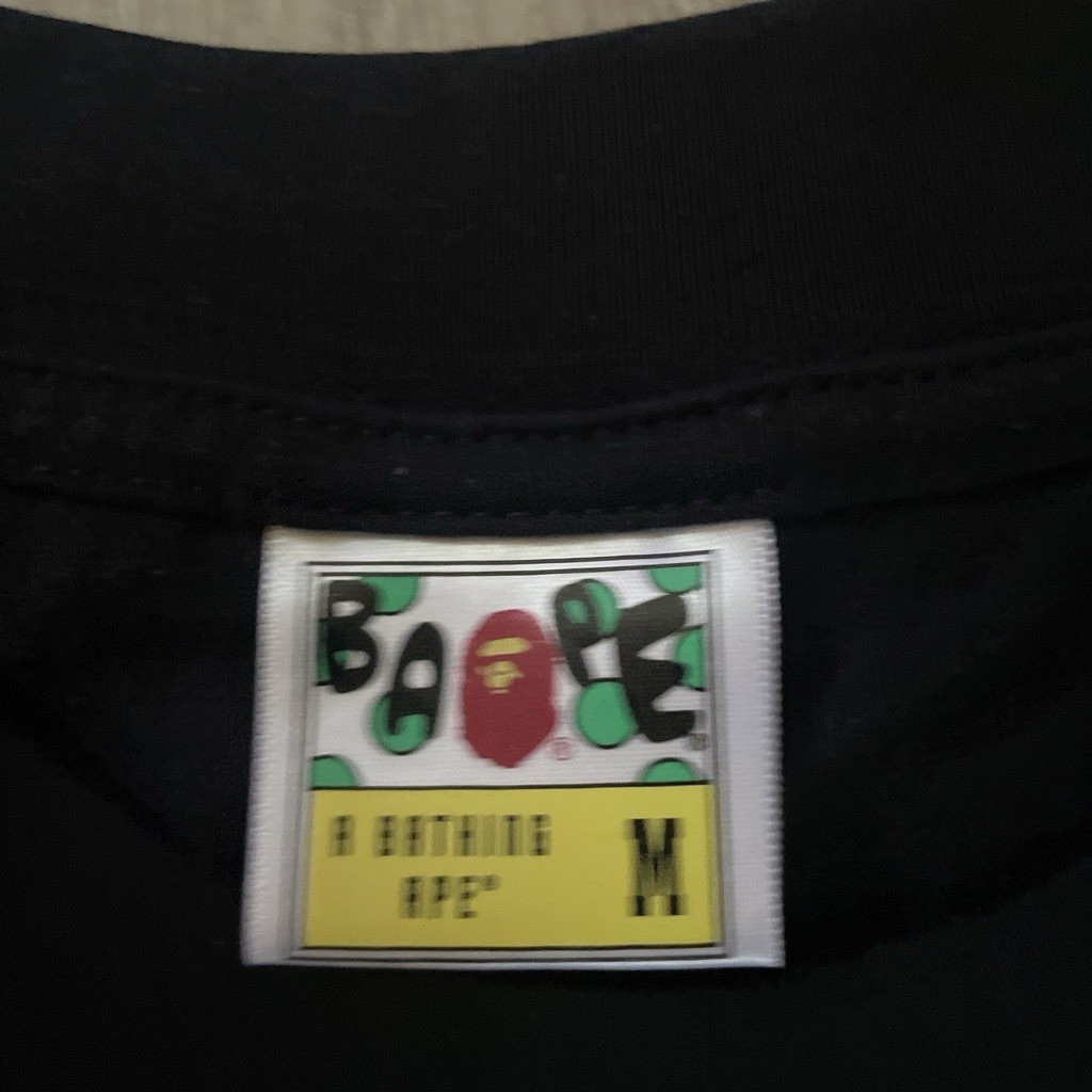 A Bathing Ape BAPE Black Ape Head Logo Graphic Print Crew Neck Tee Men’s M gallery