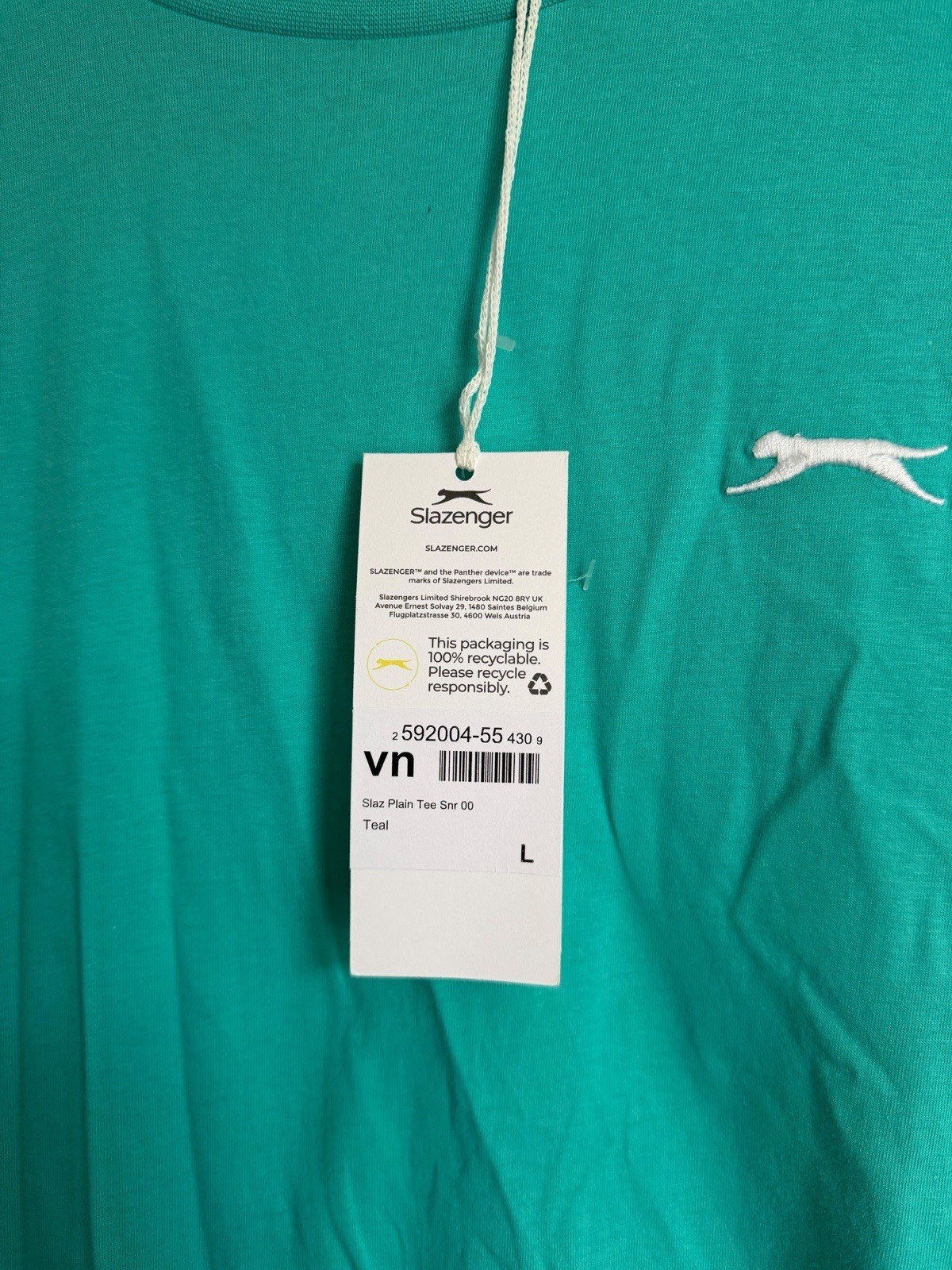 Slazenger Plain Tee T Shirt Blue Crew Neck New £19.99 Size L gallery
