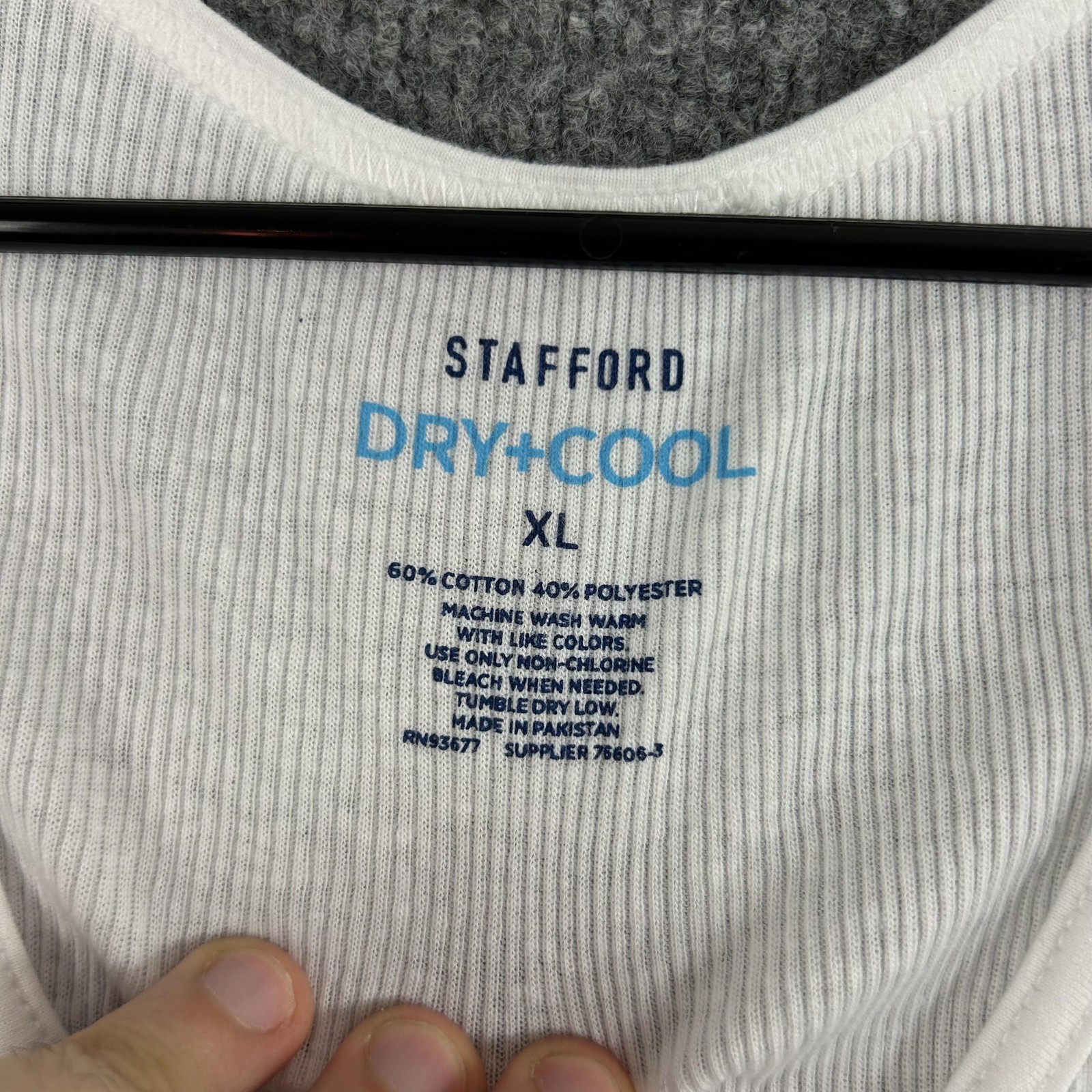 Stafford Tank Mens XL Dry+Cool Tagless Undershirt 4 Pack Ribbed White Basic gallery