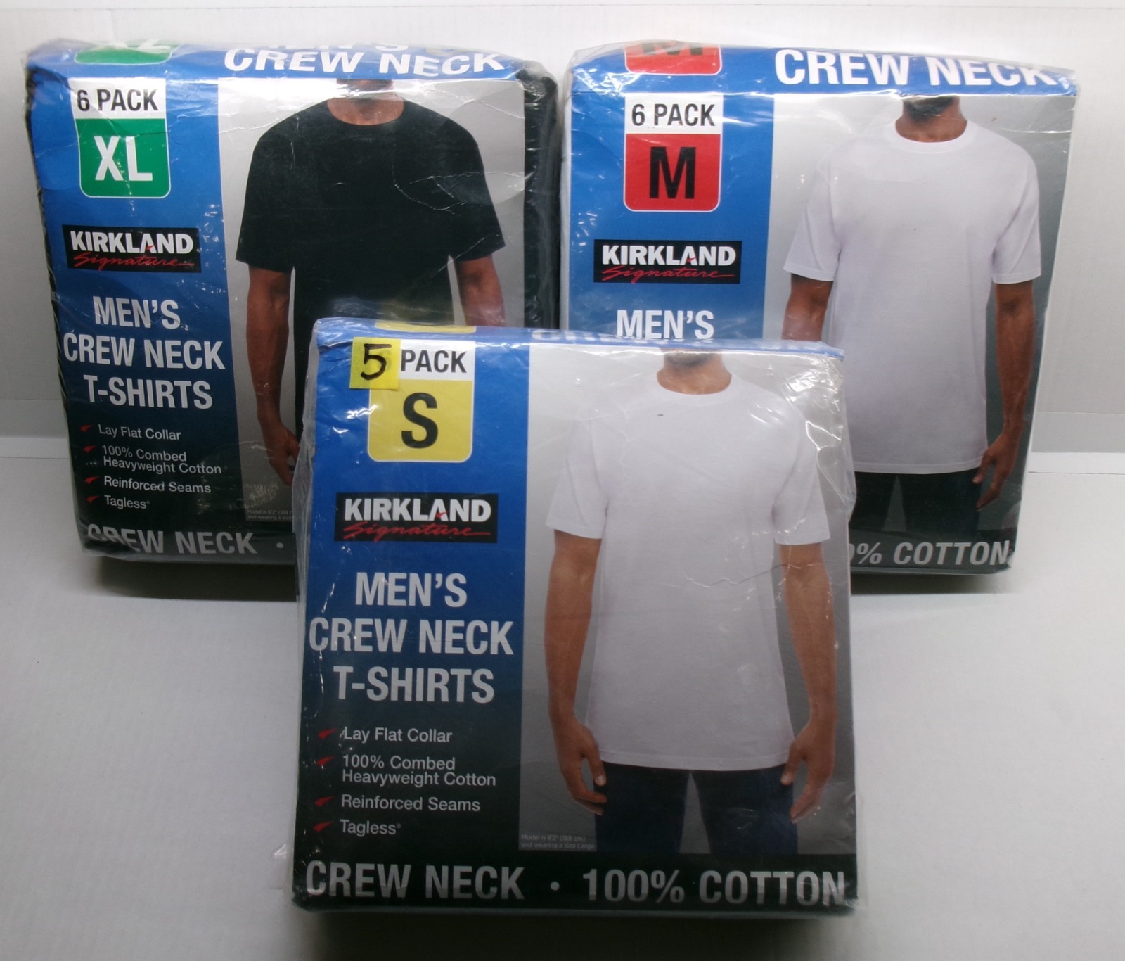 Kirkland Signature Men’s Crew Neck Tee Shirts HEAVYWEIGHT Cotton White Black gallery