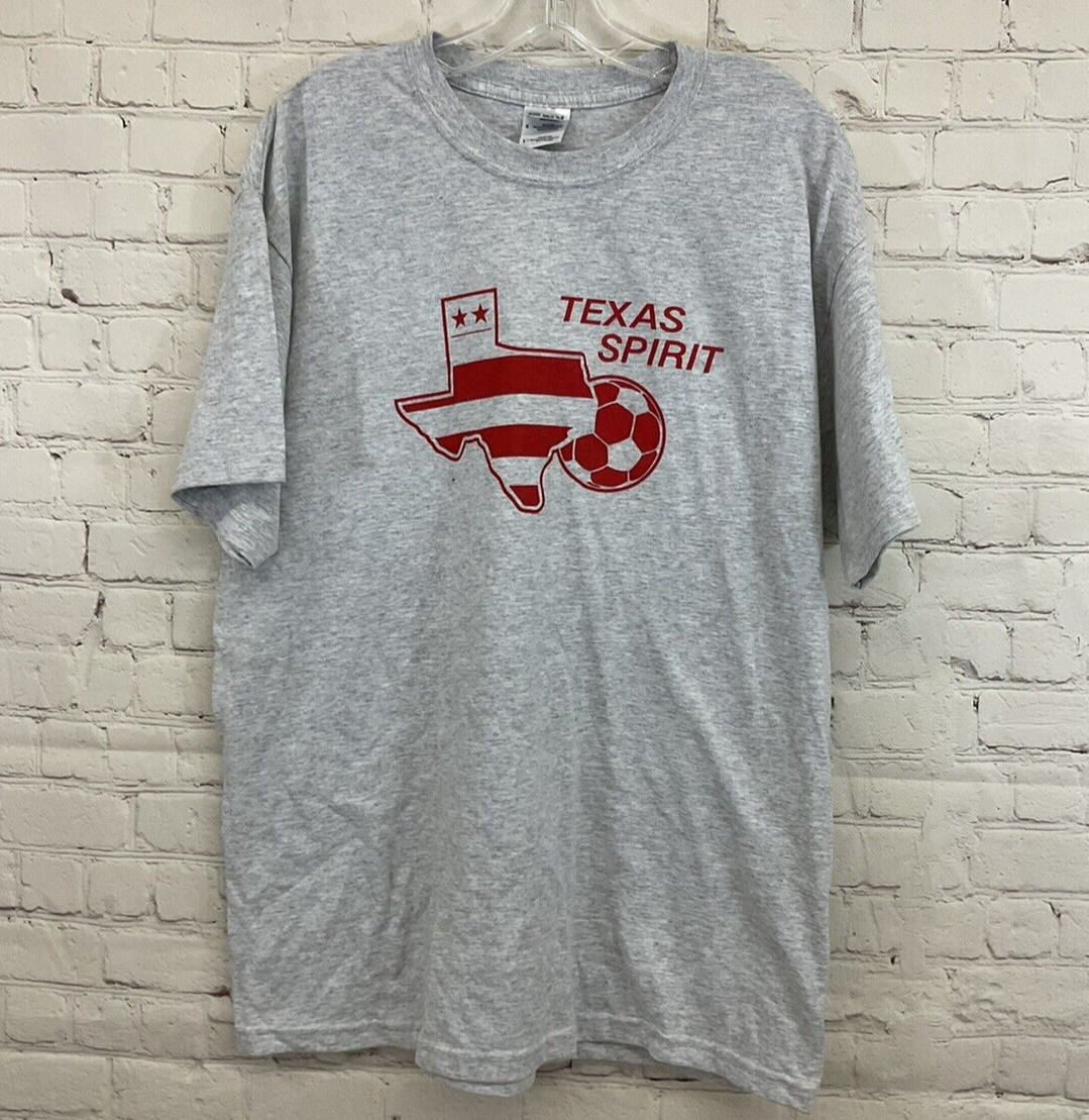 Gildan Adult Unisex DryBlend G800 Texas Spirit Soccer L Heather Gray Tshirt New gallery