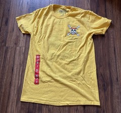 One Piece Luffy Straw Hat Pirates Anime Ripple Junction T-Shirt Yellow Medium