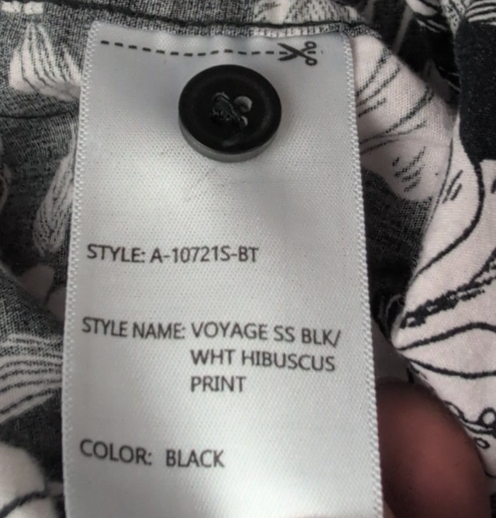 Voyage Craft + Flow Mens Size 2XL Black White Tropical Flowers Hawaiian Shirt gallery