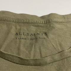 Allsaints Shirt Mens XL Light Olive Short Sleeve Goat Skull Casual 42″ Chest