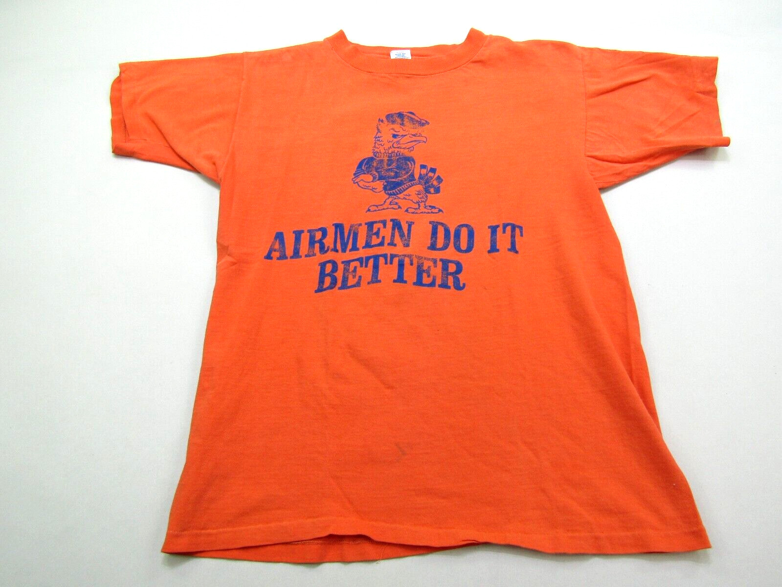 VTG Airmen Do It Better T-Shirt Mens Medium Orange Military Eagle Artex 80s Tee gallery