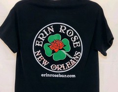 Erin Rose Bar Double Sided Graphic Black Short Sleeve T Shirt Sz S New Orleans