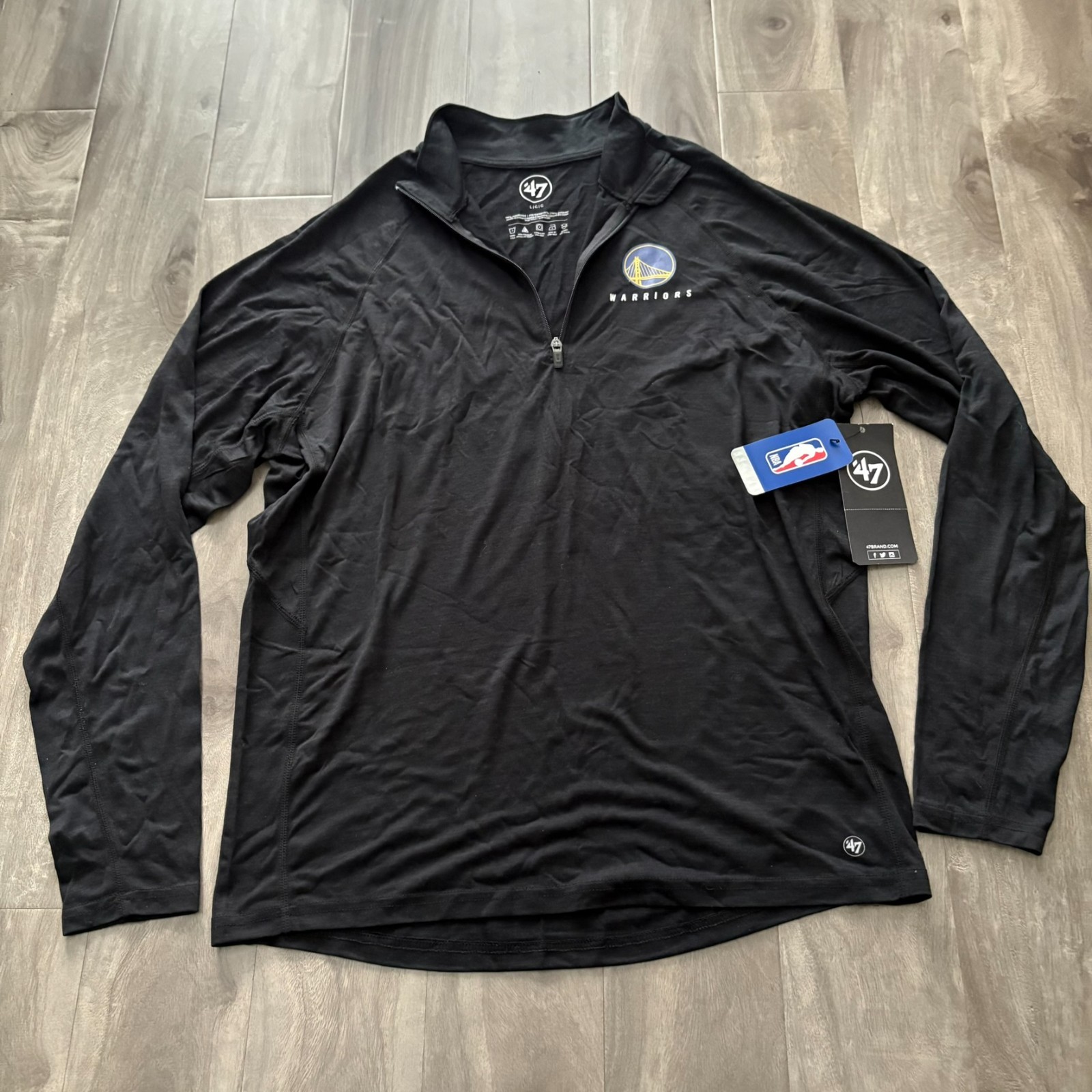 New '47 Brand NBA GSW Warriors Impact 1/4 Zip Pullover Shirt Men's Large NWT gallery