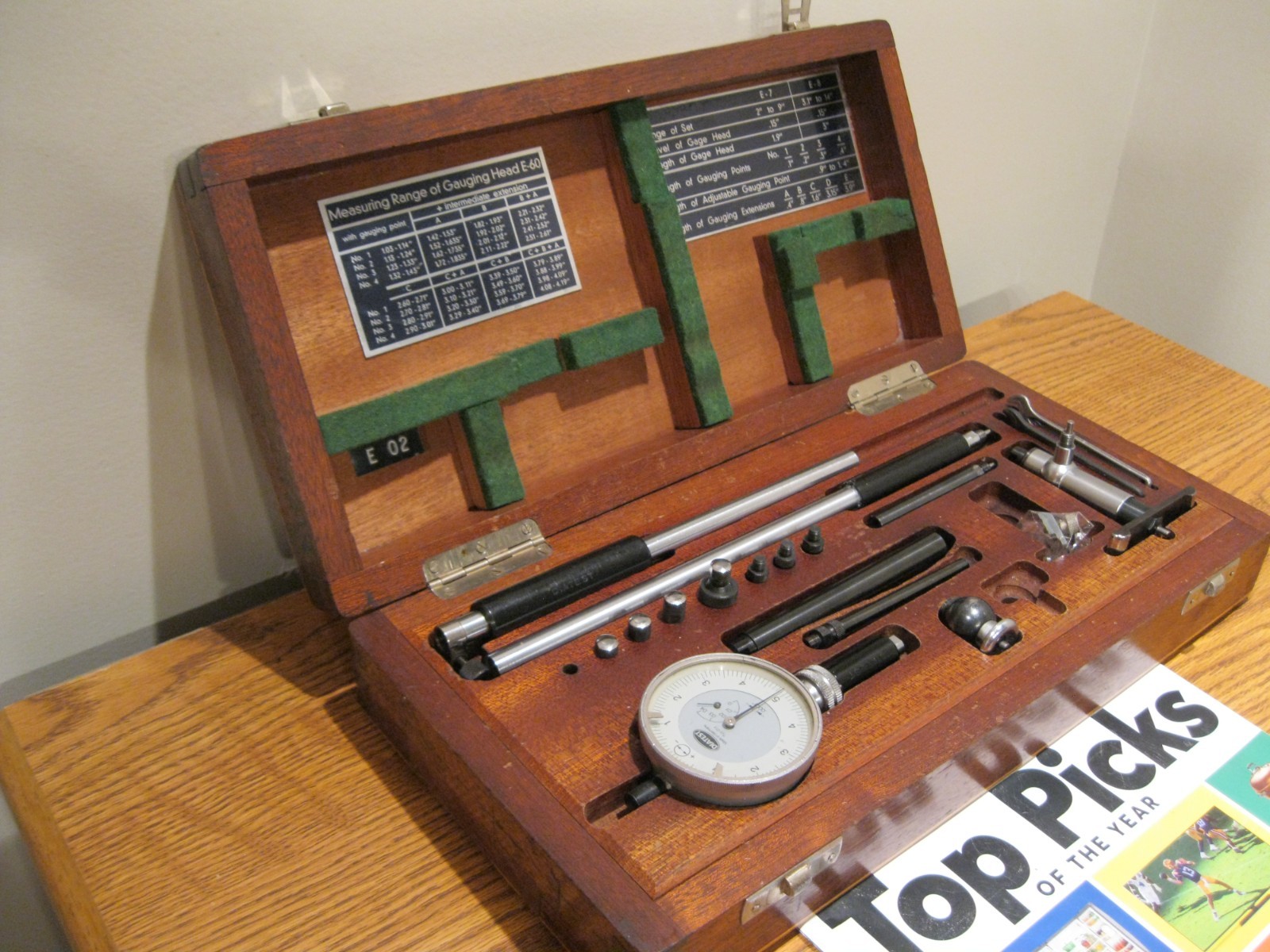 DIATEST BORE GAGE WITH E6 AND E8 HEAD 1.030 TO 14″ ID .0001 IND MACHINIST TOOLS